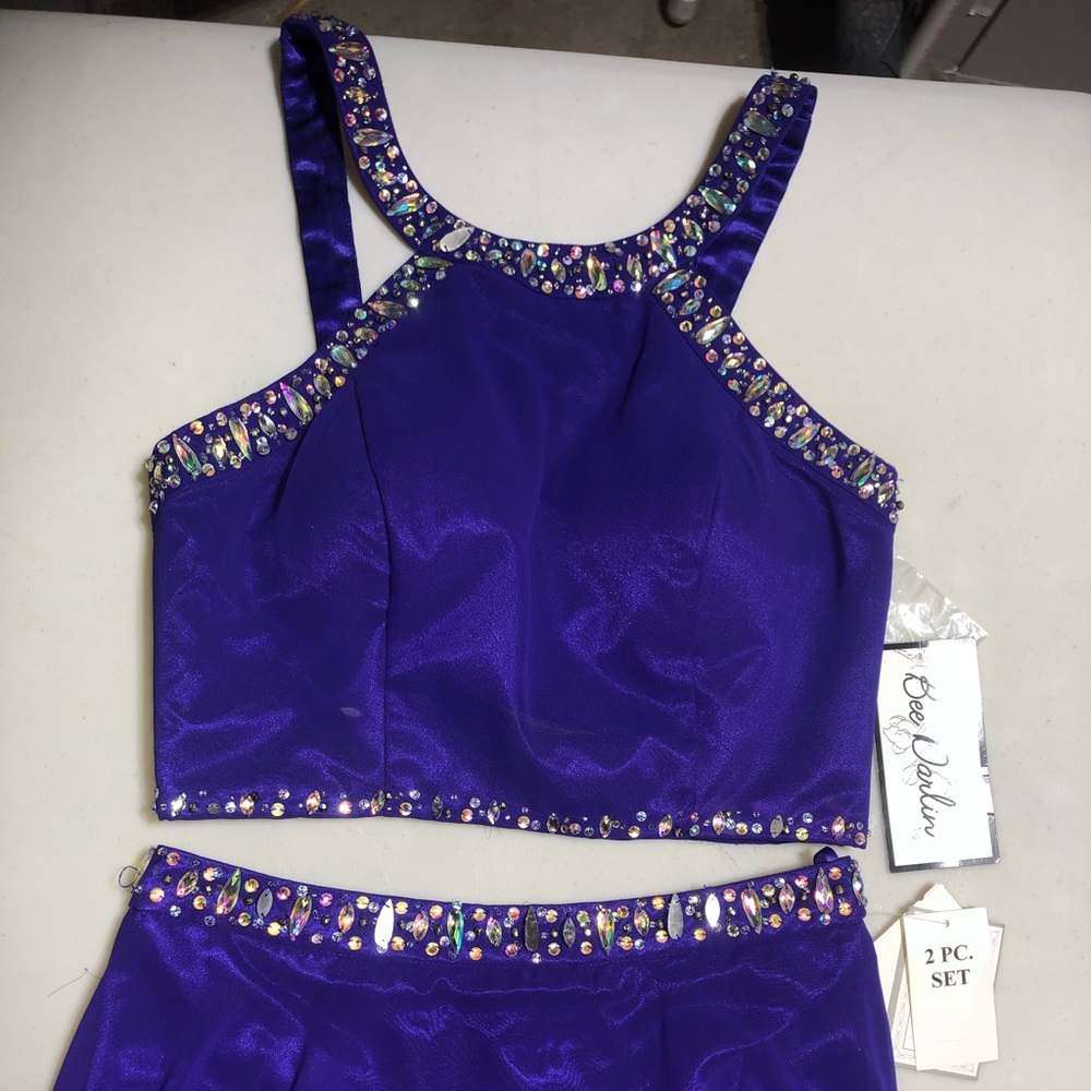 B. Darlin Purple 2-piece Prom Dress